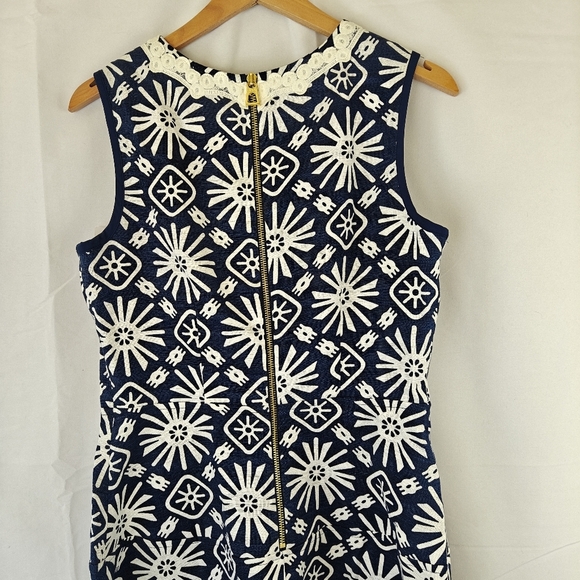 Tuckernuck Sail To Sable NWT Basket Weave Drop Fit & Flare Dress in Navy Sun 4 - Picture 13 of 14